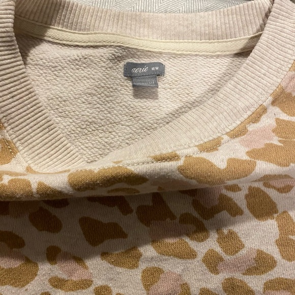 Aerie Cream and Tan Leopard Print Sweater - Picture 2 of 2